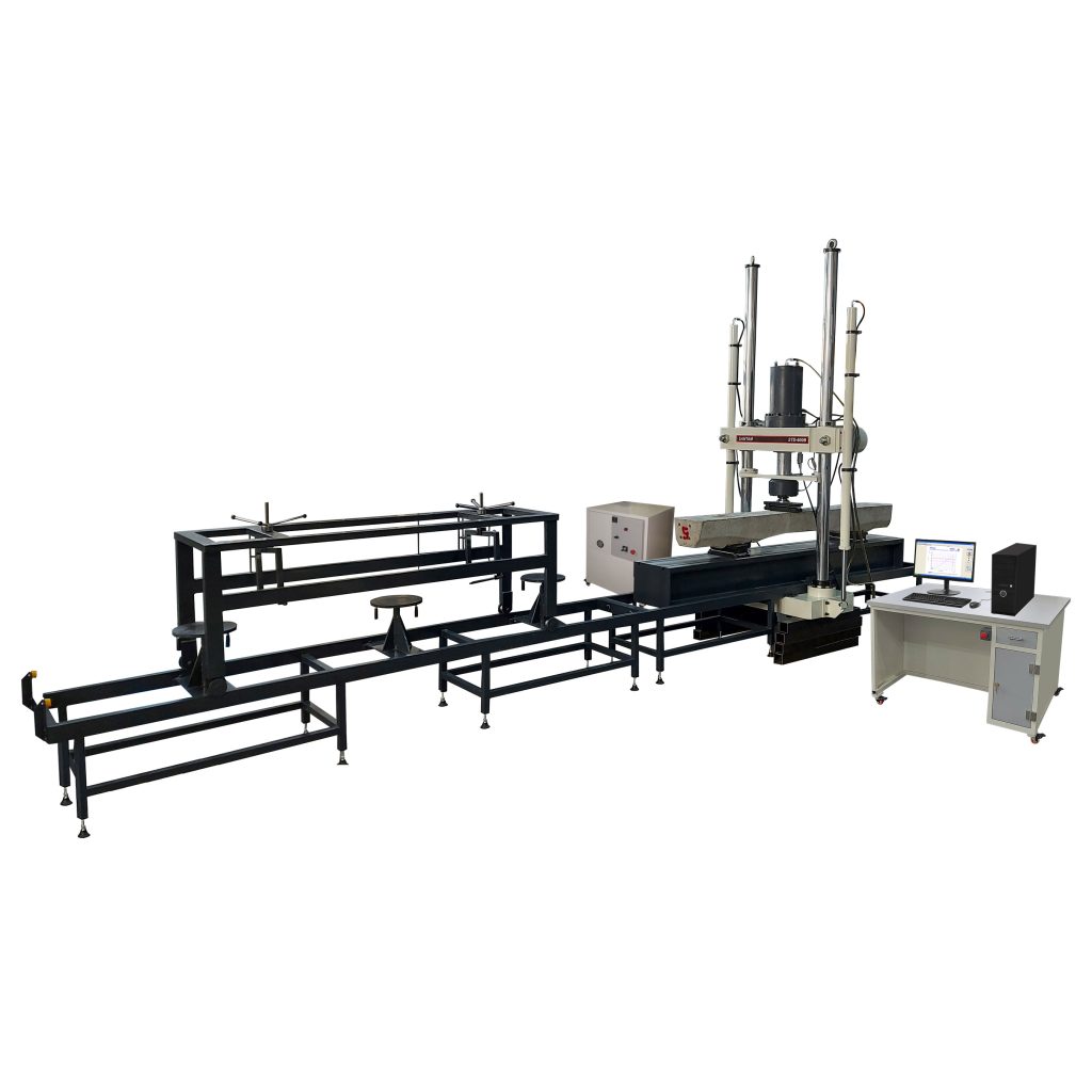 دستگاه تست خمش تراورس Positive and Negative Static Test Load of the Sleeper مطابق استانداردBS EN 13230-2 روی نشیمنگاه و مرکز تراورس Rail Seat Section &Center Section
