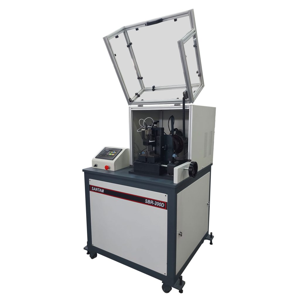 دستگاه خم و باز خم وایر Reverse Bend Test of Wires Reverse bend testing machine 180° for wire samples مطابق با استاندارد : DIN 51211 and ISO 7801